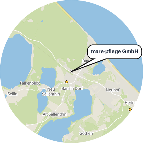 Kartenausschnitt für die Firma mare-pflege GmbH