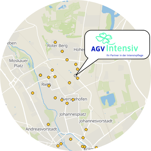 Kartenausschnitt für die Firma AGV Intensiv GmbH & Co. KG Ambulanter Pflegedienst