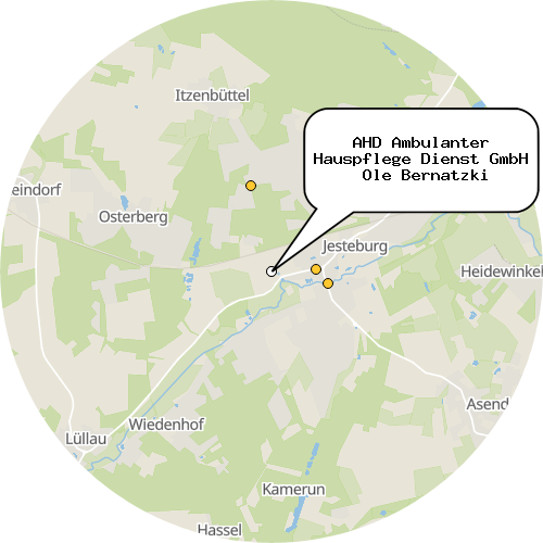 Kartenausschnitt für die Firma AHD Ambulanter Hauspflege Dienst GmbH  Ole Bernatzki