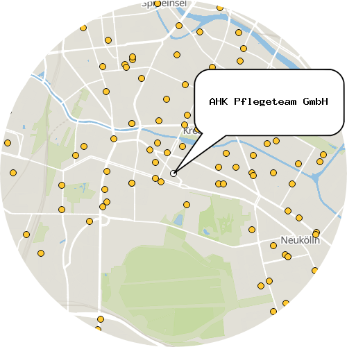 Kartenausschnitt für die Firma AHK Pflegeteam GmbH