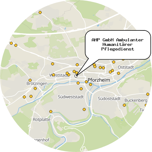 Kartenausschnitt für die Firma AHP GmbH Ambulanter Humanitärer Pflegedienst