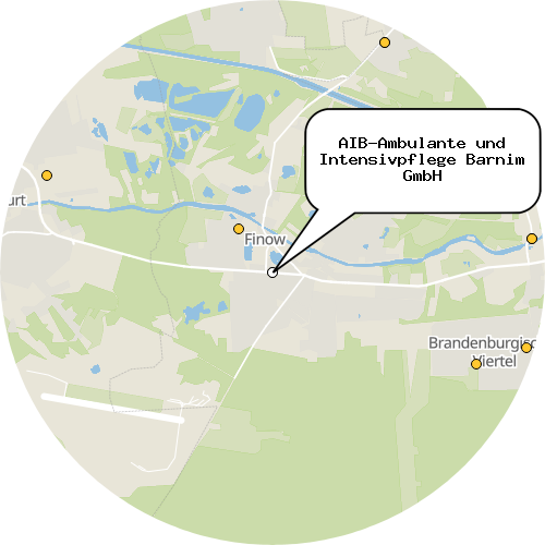 Kartenausschnitt für die Firma AIB-Ambulante und Intensivpflege Barnim GmbH