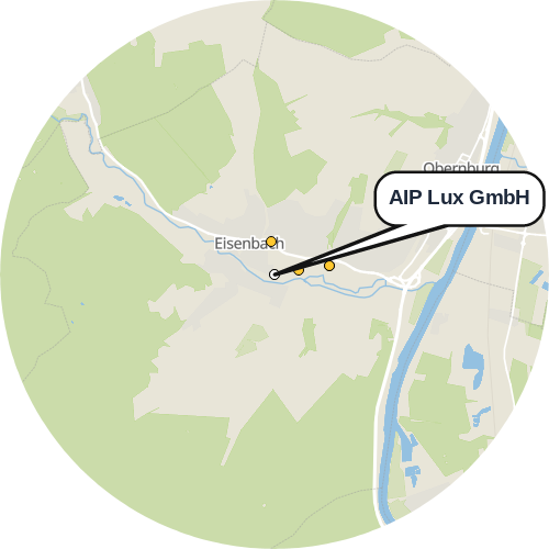 Kartenausschnitt für die Firma AIP Lux GmbH
