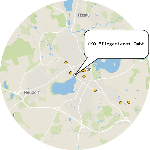 Kartenausschnitt für die Firma AKA-Pflegedienst GmbH