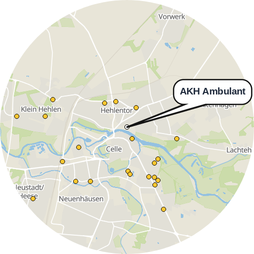Kartenausschnitt für die Firma AKH Ambulant