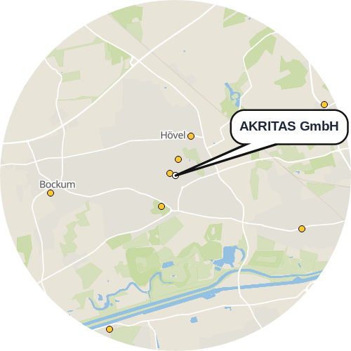 Kartenausschnitt für die Firma AKRITAS GmbH
