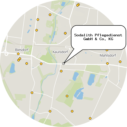 Kartenausschnitt für die Firma Sodalith Pflegedienst GmbH & Co. KG