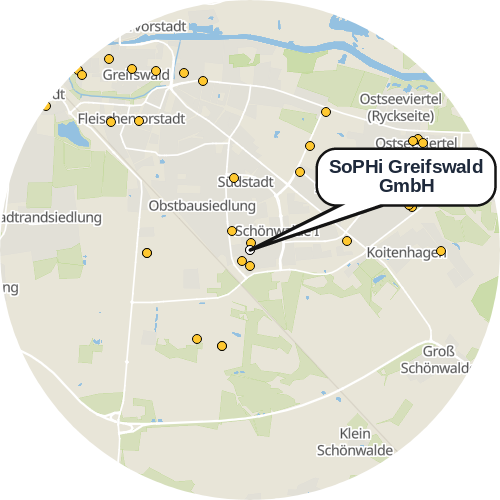 Kartenausschnitt für die Firma SoPHi Greifswald GmbH
