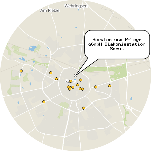 Kartenausschnitt für die Firma Service und Pflege gGmbH Diakoniestation Soest
