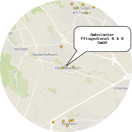 Kartenausschnitt für die Firma Ambulanter Pflegedienst B & B GmbH
