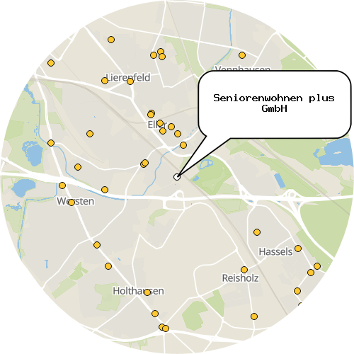 Kartenausschnitt für die Firma Seniorenwohnen plus GmbH