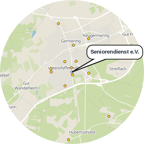 Kartenausschnitt für die Firma Seniorendienst e.V.