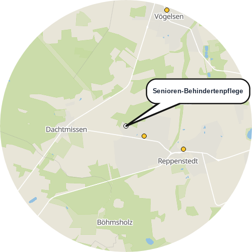 Kartenausschnitt für die Firma Senioren-Behindertenpflege