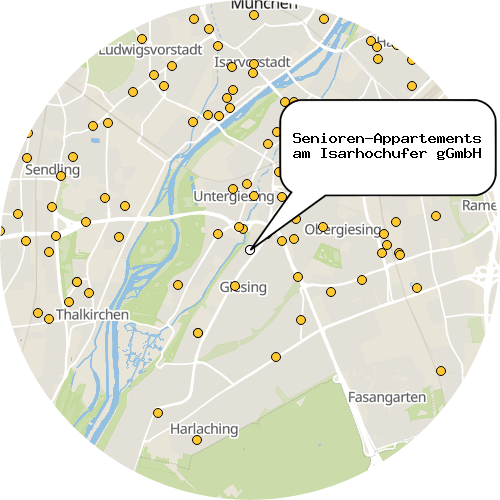 Kartenausschnitt für die Firma Senioren-Appartements am Isarhochufer gGmbH