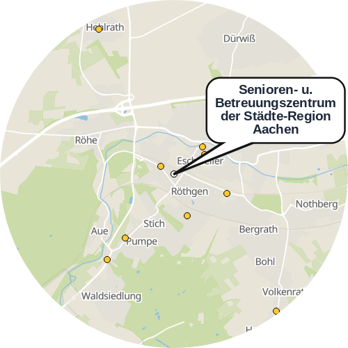 Kartenausschnitt für die Firma Senioren- u. Betreuungszentrum der Städte-Region Aachen