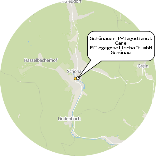 Kartenausschnitt für die Firma Schönauer Pflegedienst Care Pflegegesellschaft mbH Schönau