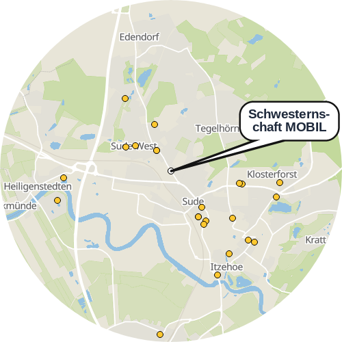 Kartenausschnitt für die Firma Schwesternschaft MOBIL