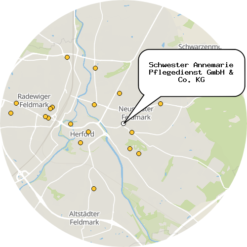 Kartenausschnitt für die Firma Schwester Annemarie Pflegedienst GmbH & Co. KG