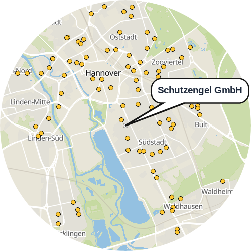 Kartenausschnitt für die Firma Schutzengel GmbH