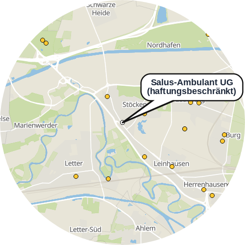 Kartenausschnitt für die Firma Salus-Ambulant UG (haftungsbeschränkt)