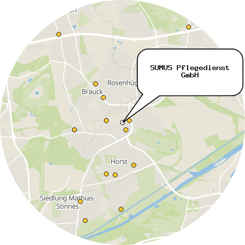 Kartenausschnitt für die Firma SUMUS Pflegedienst GmbH