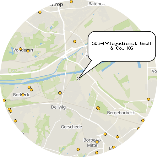 Kartenausschnitt für die Firma SOS-Pflegedienst GmbH & Co. KG