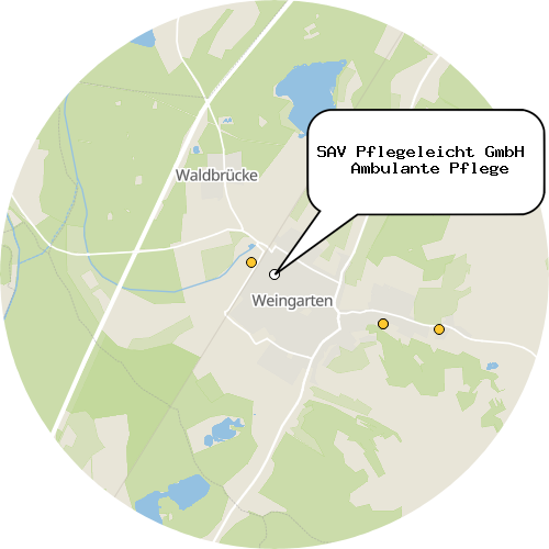 Kartenausschnitt für die Firma SAV Pflegeleicht GmbH   Ambulante Pflege