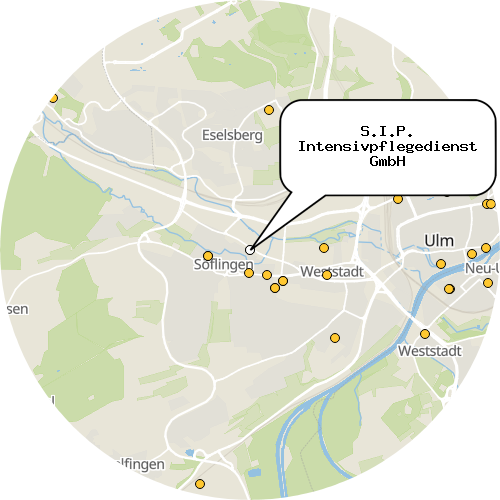 Kartenausschnitt für die Firma S.I.P. Intensivpflegedienst GmbH