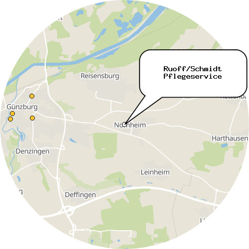 Kartenausschnitt für die Firma Ruoff/Schmidt Pflegeservice
