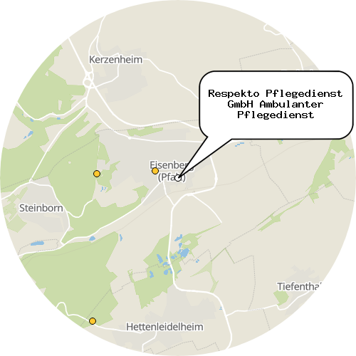 Kartenausschnitt für die Firma Respekto Pflegedienst GmbH Ambulanter Pflegedienst