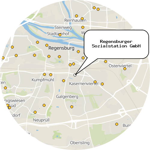 Kartenausschnitt für die Firma Regensburger Sozialstation GmbH