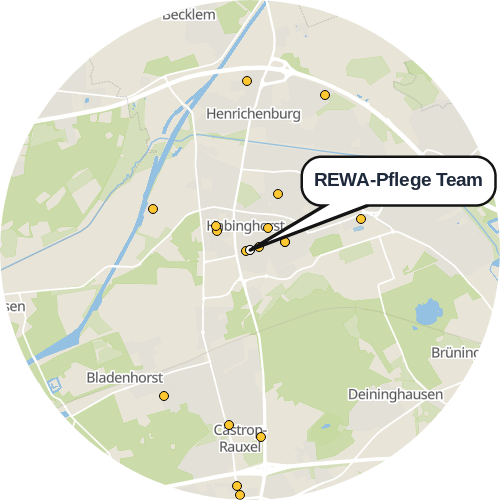 Kartenausschnitt für die Firma REWA-Pflege Team