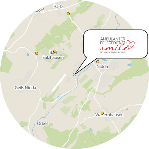 Kartenausschnitt für die Firma Ambulanter Pflegedienst Smile GmbH