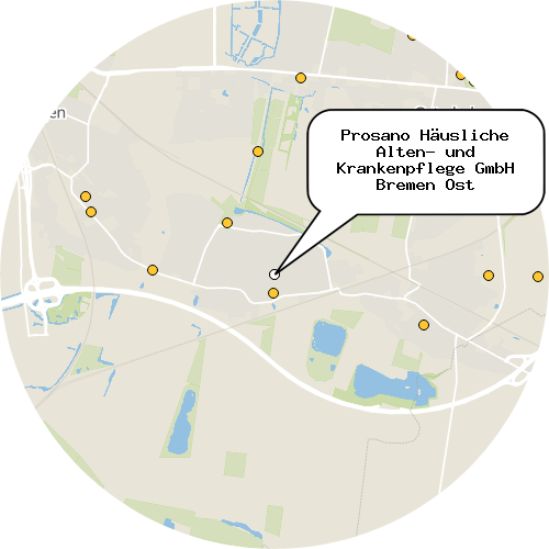 Kartenausschnitt für die Firma Prosano Häusliche Alten- und Krankenpflege GmbH Bremen Ost