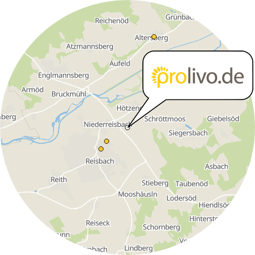 Kartenausschnitt für die Firma Prolivo GmbH