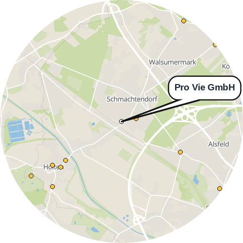 Kartenausschnitt für die Firma Pro Vie GmbH