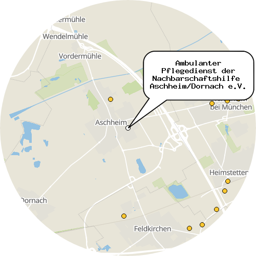 Kartenausschnitt für die Firma Ambulanter Pflegedienst der Nachbarschaftshilfe  Aschheim/Dornach e.V.