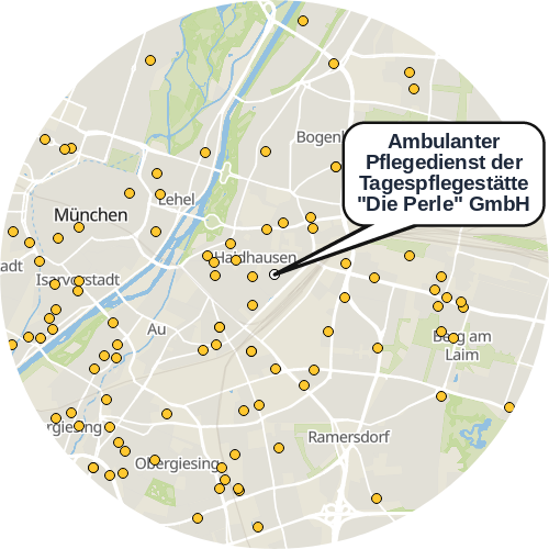 Kartenausschnitt für die Firma Ambulanter Pflegedienst der Tagespflegestätte  "Die Perle" GmbH