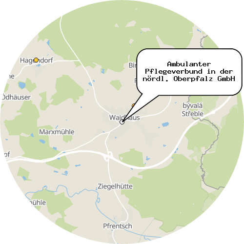 Kartenausschnitt für die Firma Ambulanter Pflegeverbund in der nördl. Oberpfalz GmbH