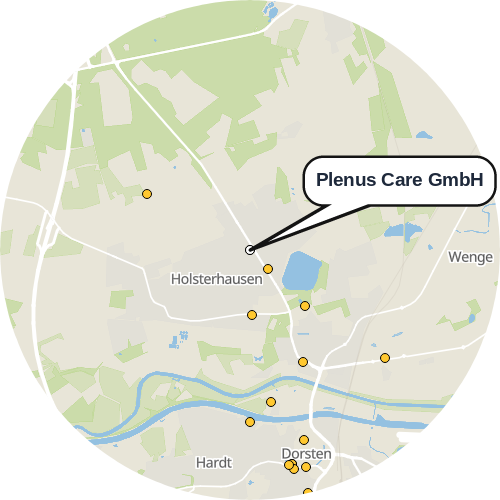 Kartenausschnitt für die Firma Plenus Care GmbH