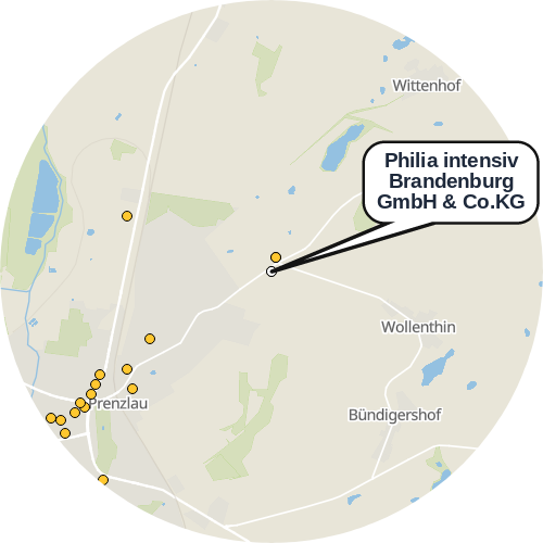 Kartenausschnitt für die Firma Philia intensiv Brandenburg GmbH & Co.KG