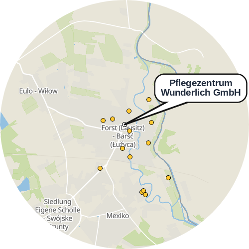 Kartenausschnitt für die Firma Pflegezentrum Wunderlich GmbH