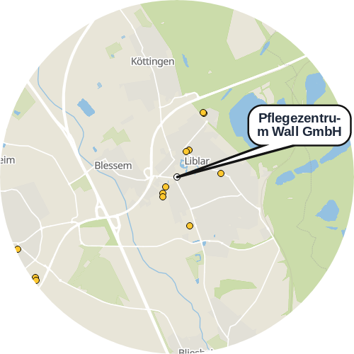 Kartenausschnitt für die Firma Pflegezentrum Wall GmbH