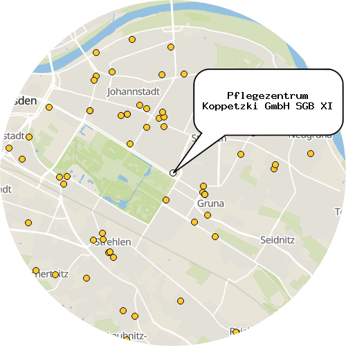 Kartenausschnitt für die Firma Pflegezentrum Koppetzki GmbH SGB XI