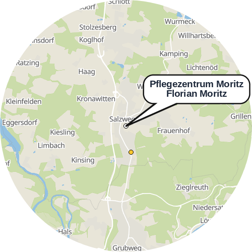 Kartenausschnitt für die Firma Pflegezentrum Moritz   Florian Moritz