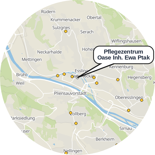 Kartenausschnitt für die Firma Pflegezentrum Oase Inh. Ewa Ptak