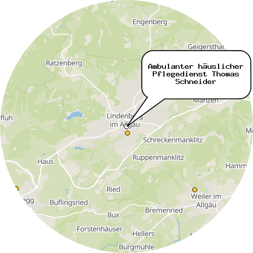 Kartenausschnitt für die Firma Ambulanter häuslicher Pflegedienst Thomas Schneider