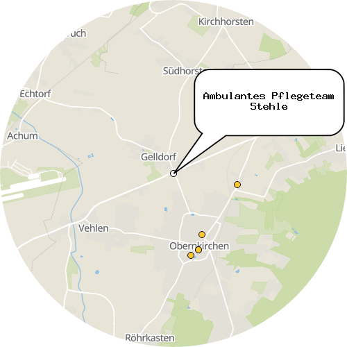 Kartenausschnitt für die Firma Ambulantes Pflegeteam Stehle