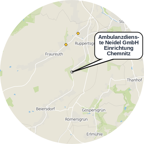 Kartenausschnitt für die Firma Ambulanzdienste Neidel GmbH Einrichtung Chemnitz
