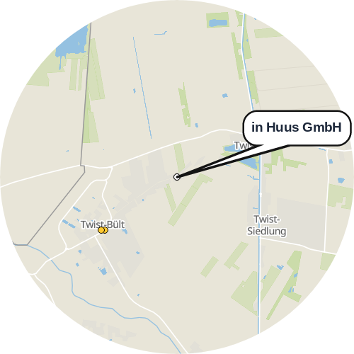 Kartenausschnitt für die Firma in Huus GmbH